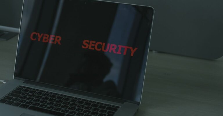 Cybersecurity protection shown on a laptop screen