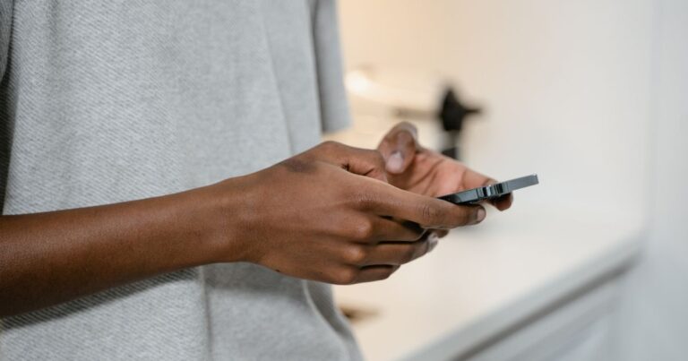 Close-up of setting up an email account on a smartphone
